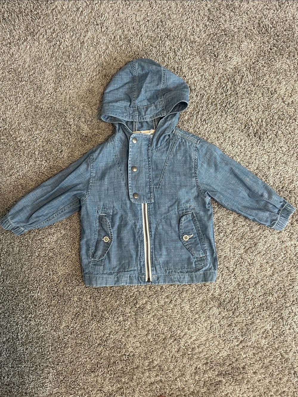 Baby GAP Hooded Jean Jacket in Light Blue